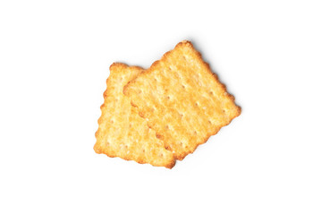 Cracker cookies isolated on white background. 