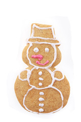 christmas gingerbread snowman isolated