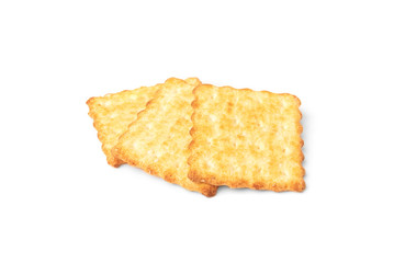 Cracker cookies isolated on white background. 