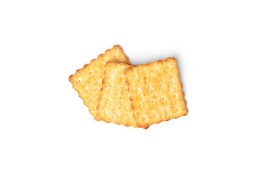 Cracker cookies isolated on white background. 