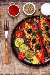 Pepper stuffed with groats and vegetables