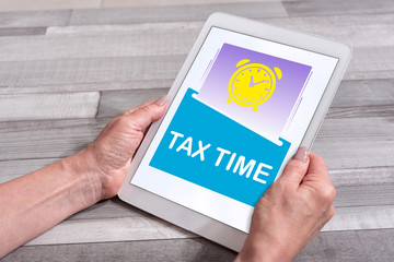 Tax time concept on a tablet