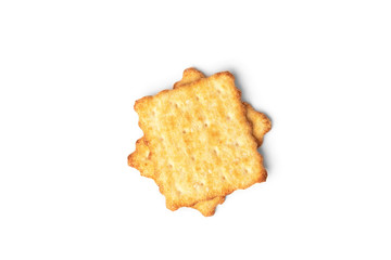 Cracker cookies isolated on white background. 