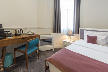 Interior of a luxury hotel bedroom