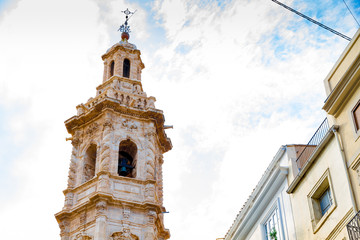 Fototapeta na wymiar Bell tower of Saint Caterina church in Valencia, Spain