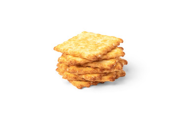 Cracker cookies isolated on white background. 