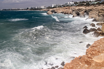 Ayia NAPA Cyprus storm autumn rocks stones