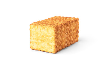 Cracker cookies isolated on white background. 