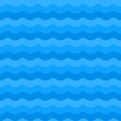 Seamless blue wave vector patterns. Wave blue pattern sea. Vector seamless pattern