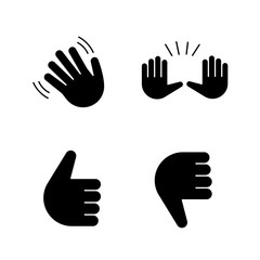 Hand gesture emojis glyph icons set