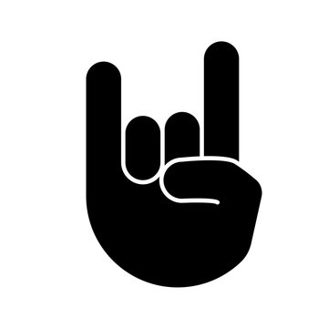 Rock on gesture glyph icon