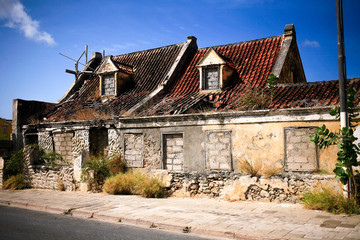 Old abandoned building in Willemstad city center Curacao