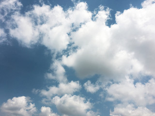 White clouds and blue sky background