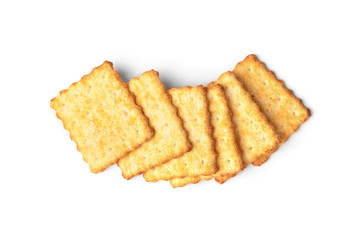 Cracker cookies isolated on white background. 