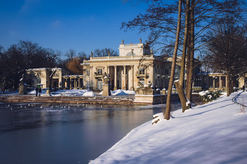 Palace on the Water in Royal Baths Park or Lazienki Park, largest public park in Warsaw, capital of...