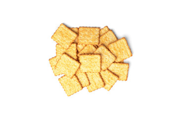 Cracker cookies isolated on white background. 