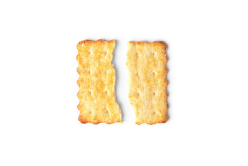 Cracker cookies isolated on white background. 
