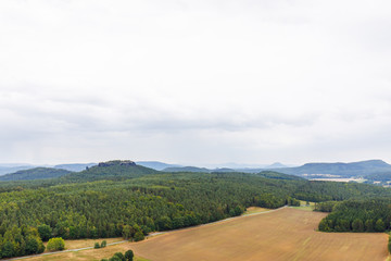 panorama of saxon switzerland, view from mountain pfaffenstein