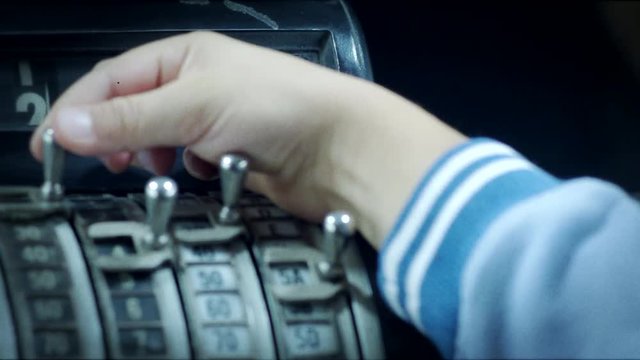 Old cash register machine