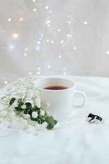cup of coffee on a light background