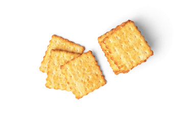Cracker cookies isolated on white background. 