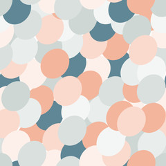 Vector seamless pattern with circles or ovals in light pastel colors. Modern background with simple geometric shapes