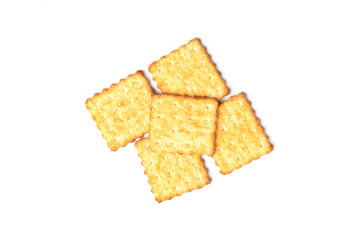 Cracker cookies isolated on white background. 