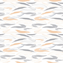 Botanical floral vector seamless pattern with hand drawn herbs, plants, flowers and leaves.