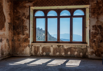 Interior of a an Ancient Abandoned Castle in Southern Italy