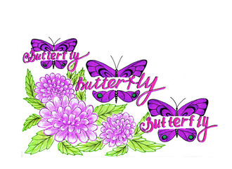 flowers and butterflies