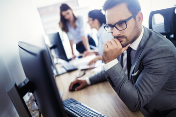 Successful business group of people at work in office