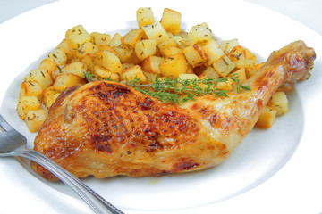 cuisse de poulet et pommes de terre