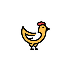 Vector Farm Chicken Icon Template