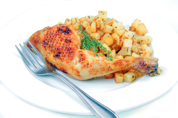 cuisse de poulet et pommes de terre