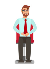 White Collar Worker in Chair Flat Illustration