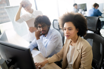 Successful business group of people at work in office