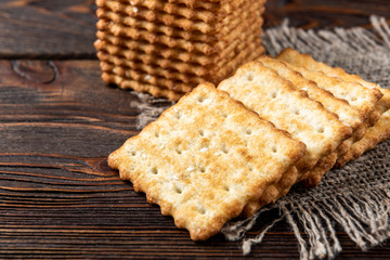 Cracker cookies with sesame isolated on white background.