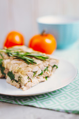 Meat terrine with greens