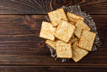 Cracker cookies with sesame isolated on white background.