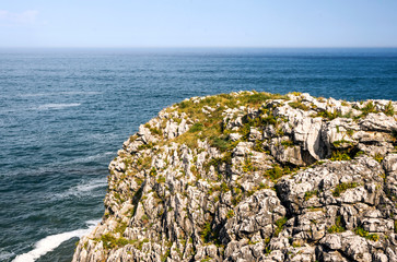 Ocean atlantic coastline in Spain in a sunny day