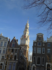 Fototapeta na wymiar Amsterdam city Netherlands Westerkerk