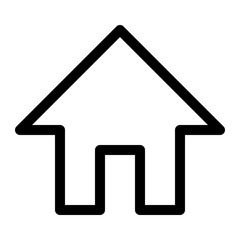 Home sign. Symbol of house. Outline modern design element. Simple black flat vector icon with rounded corners
