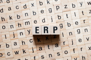 Obraz premium Erp enterprise resource planning word concept