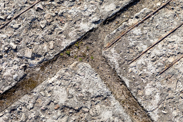 Old concrete floor tiles