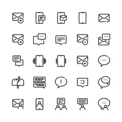 Messages, SMS and Conversations Vector Line Icons