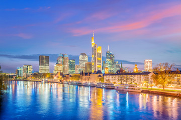 Fototapeta na wymiar View of Frankfurt city skyline in Germany