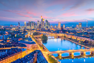 View of Frankfurt city skyline in Germany