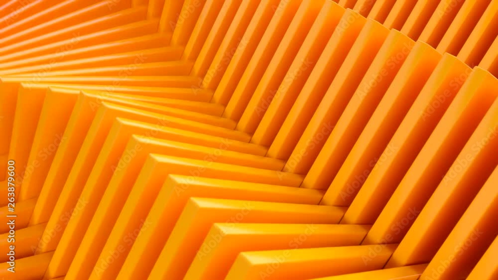 Poster abstract background with orange twisting square shapes. geometric concept with colorful moving plane