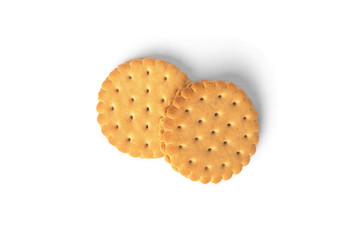 Cookies with milk filling isolated on white background
