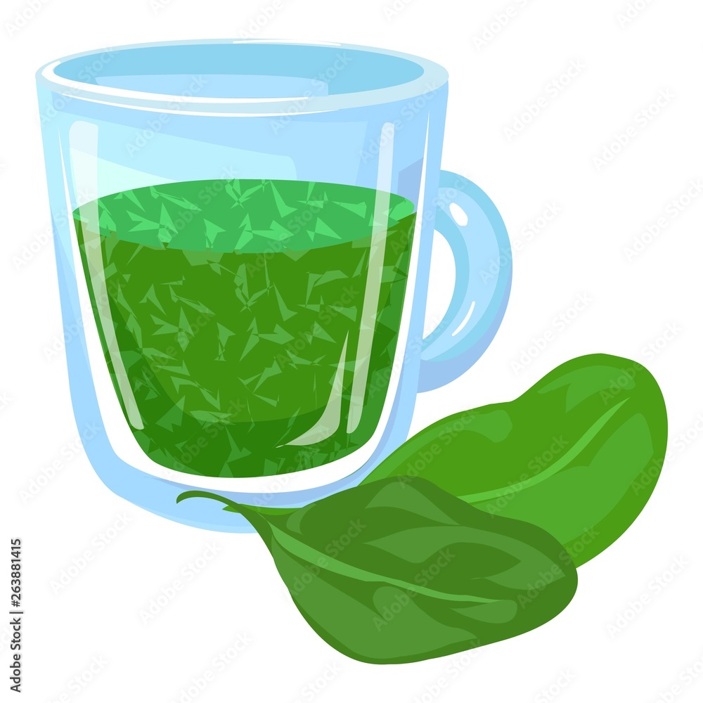 Poster spinach juice fresh icon. cartoon of spinach juice fresh vector icon for web design isolated on whit